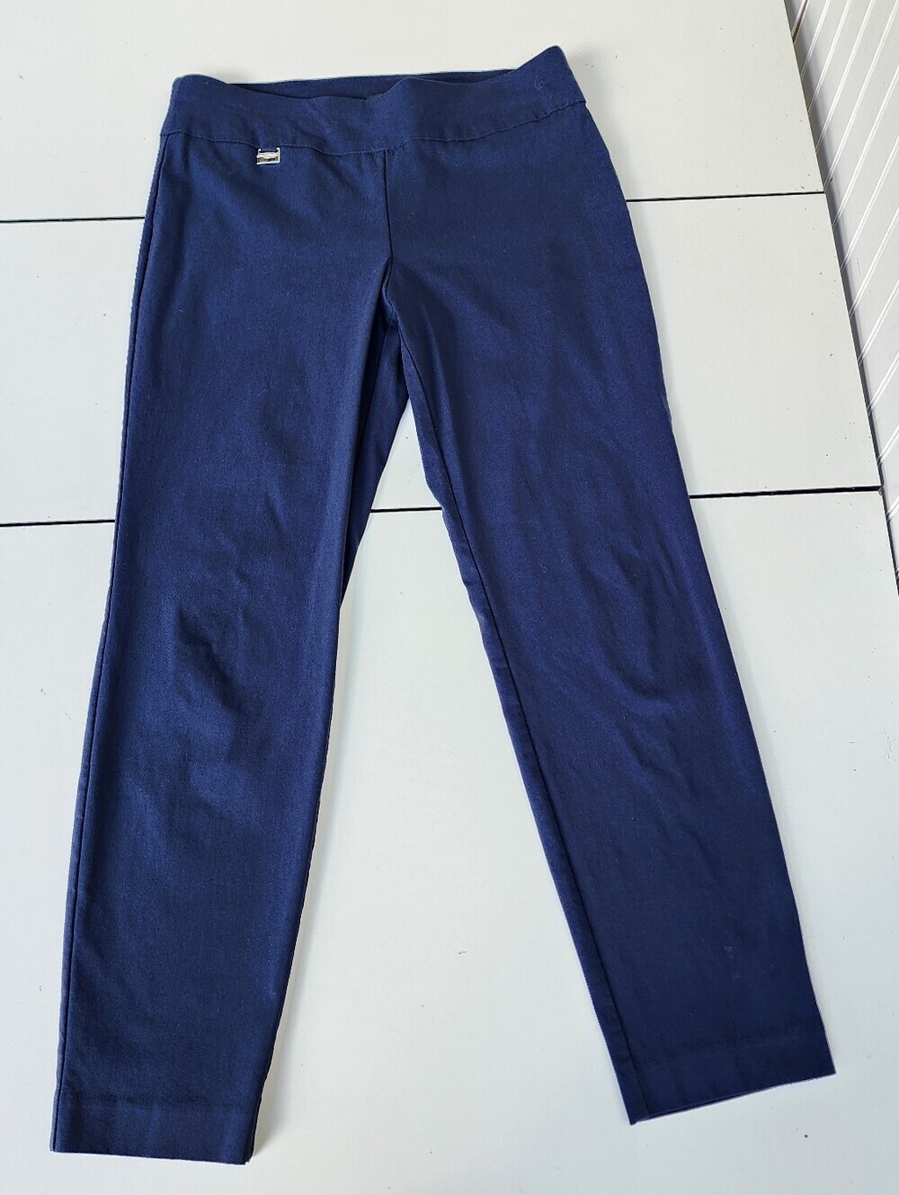 Alfani Pants Women Navy Blue Skinny Pull On Tummy Control Stretch  Sz 8 Short